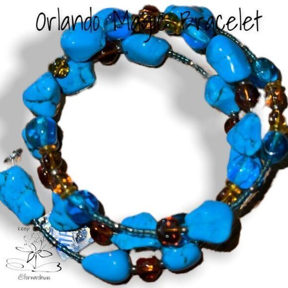 Orlando Magic Howlite Wire Wrap Bracelet ￼ - Picture 3 of 7